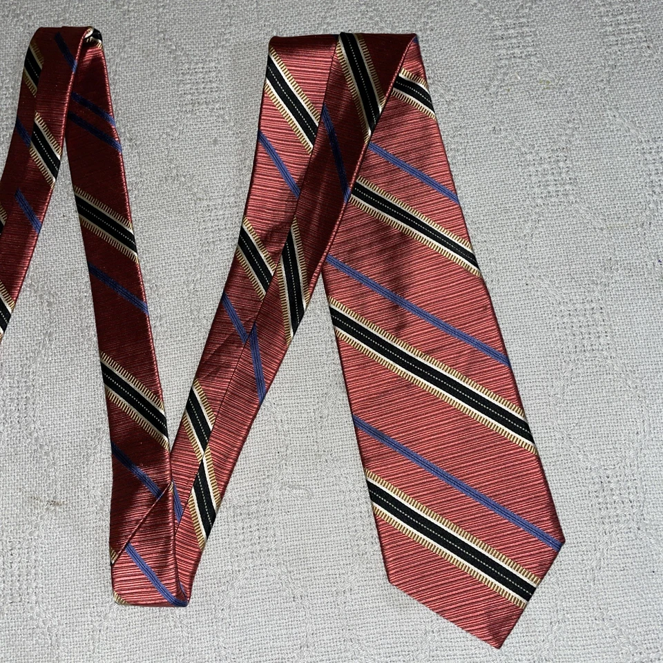 Corbata de vestir Robert Talbott para hombre talla 60” 3,75” rosa Repp seda negocios formal Foto 4 de 4