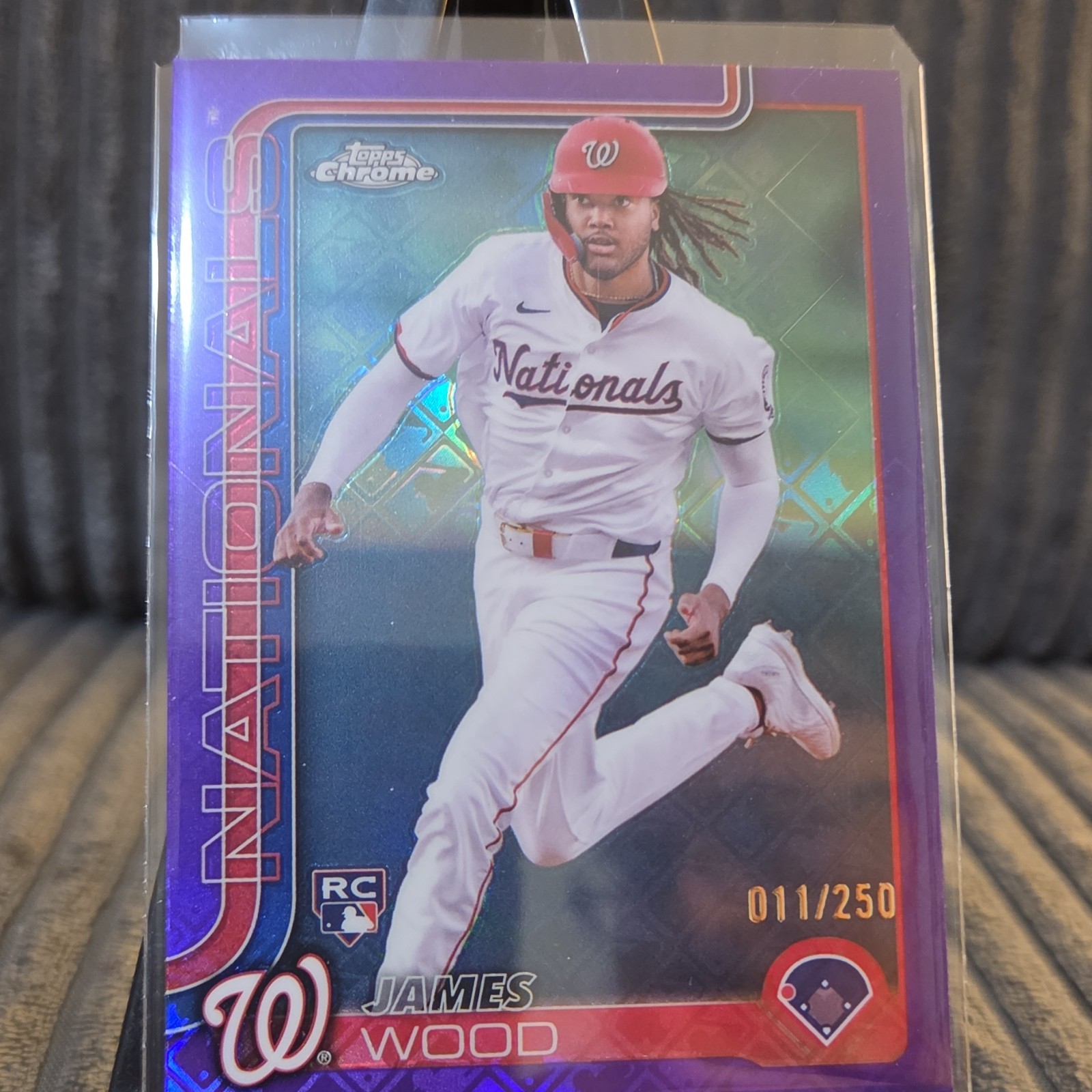 Topps 2025 Chrome Logofractor James Wood Rookie #132 Purple Refractor /250