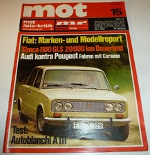 MOT 15/1970 Ford Transit Camping, alle Fiat Modelle, Simca 1100 GLS, A 111