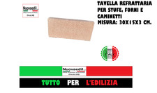 Mattone Refrattario Tavella Barbecue  Stufa Forno  15x30x3 lastra refrattaria