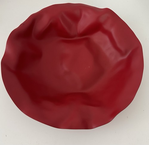 2000 Alessi Italia Lluis Clotet Rosso Sarria Ciotola Frutta Stropicciata 10,5” - Foto 2 di 4