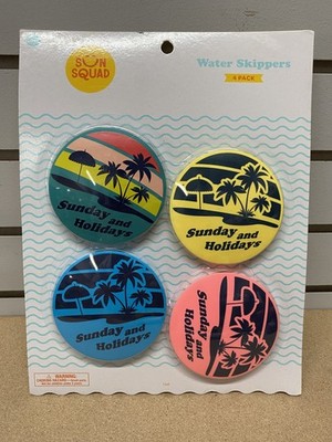 Sealed Sun Squad Water Skippers 4-Pack - ''Sunday and Holidays'' - Fun Outdoor Toy
