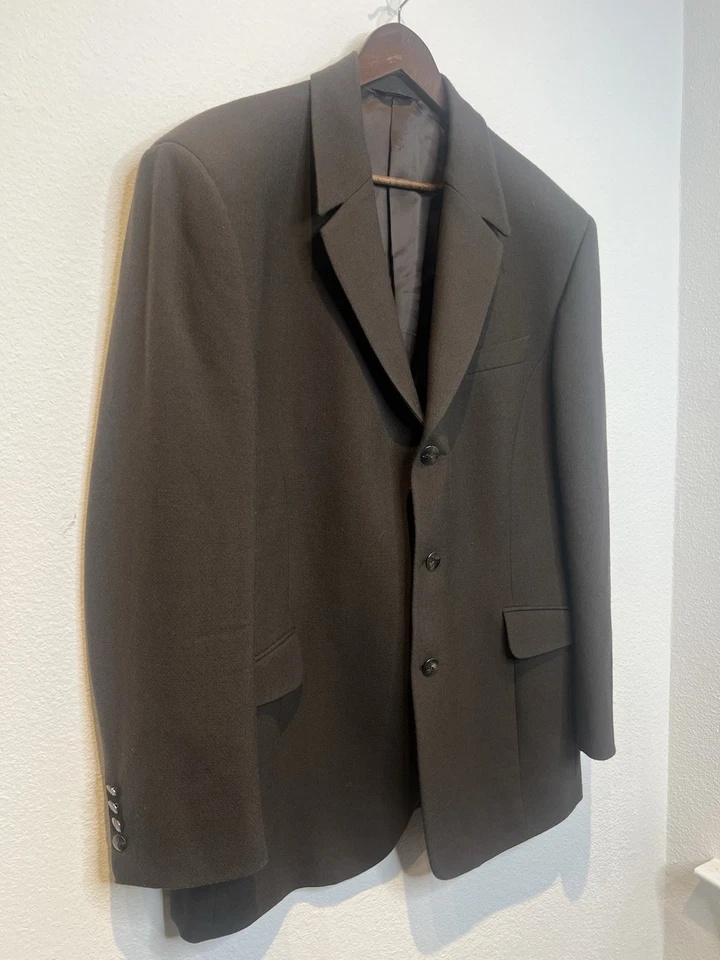 Thierry Mugler Men's Designer Brown Blazer Jacket Italy Size 56 Drop 8 Vintage - Image 3 of 4