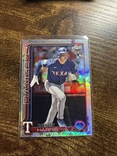 DUSTIN HARRIS ROOKIE TEXAS RANGERS 2025 TOPPS CHROME LOGOFRACTOR