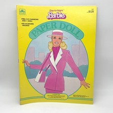 Vintage Barbie Paper Doll Book Day to Night Barbie 1985 Unused Golden Book