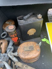 1930s Vintage Shell Duo Running Board 2 Gallon Antique Motor Oil Petrol Can