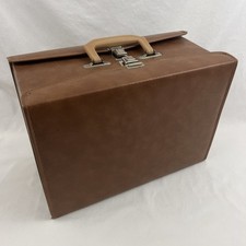 Vintage Brown Cassette Tape Storage Carrying Case Holds 60 Double Sided