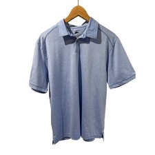 Tommy Bahama Mens Blue Heathered Short Sleeve Polo Shirt Size Medium