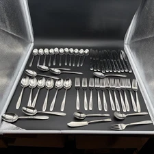 49pc Wallace TONIGHT  STAINLESS FLATWARE SET 11 PLACE SETTINGS + Extra