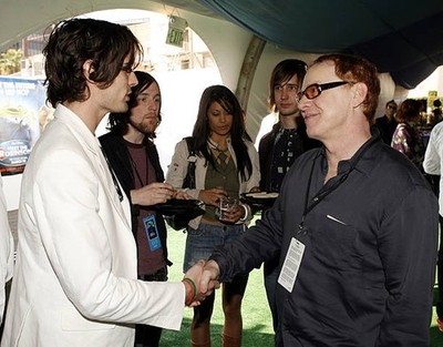 Singer Tyson Ritter composer Danny Elfman talk at the after party - Old Photo 1