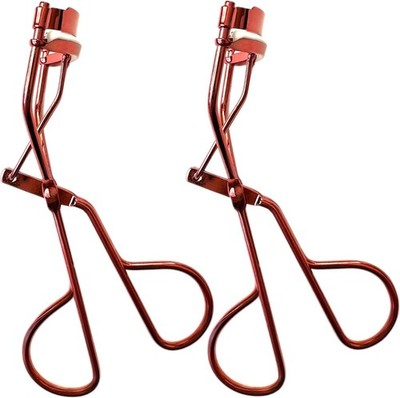Set of 2 Vintage Metallic Red Eyelash Curlers for Stunning Eye-Opening Lashes
