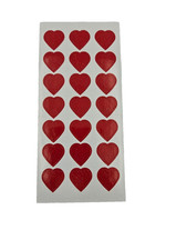 21 Red Heart Stickers Single Sheet Valentine Love Scrapbook Craft Planner