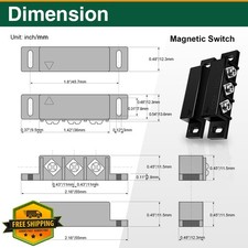 2 Set Magnetic Reed Switch NO NC Door Window Alarm Sensor Black
