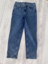 Calvin Klein Jeans Straight Blue Denim Women's Jeans, Mid Rise, 5-Pocket, 28
