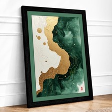 Layered Earth Forms Boho Framed Wall Art Print Large Picture Ready to Hang