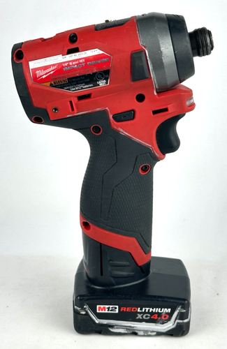 Avvitatore a percussione esagonale Milwaukee Fuel 12V 1/4" 2553-20 con batteria buona - Foto 2 di 6