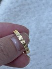 VINTAGE Gold Starburst Stacking Ring Celestial Etched Wedding Band MILOR ITALY 9 — photo 3