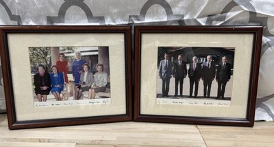 two framed matted signed photographs US Presidents & First Ladies
