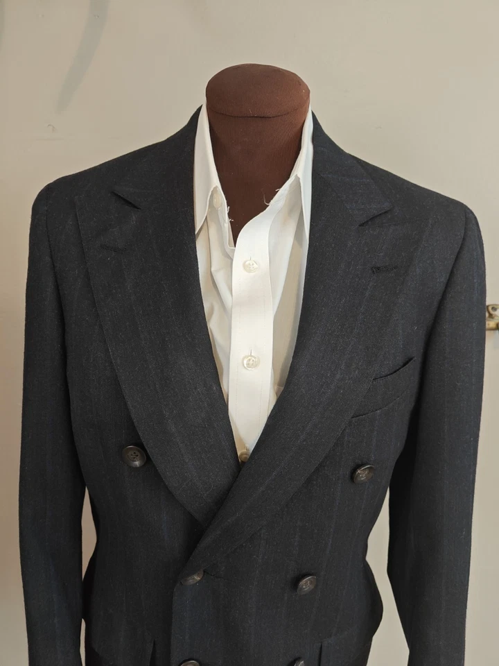 🇺🇲 Abrigo Deportivo De Colección Chaps Ralph Lauren Doble Pecho 35 R Azul Medianoche... Foto 3 de 4