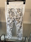 Athleta Women’s High-Rise Ankle Leggings White Black Floral Pockets Size M — photo 2