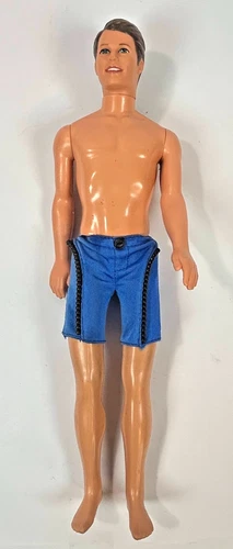 Vintage Mattel Ken Doll 1968 Body 1990 Head Indonesia Blue Swim Trunks Toy