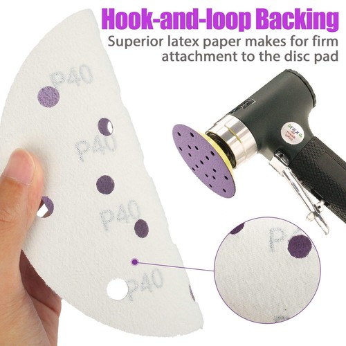 Sanding Discs, 6 Inch 17 Hole, 100PCS 40 60 80 120 180 220 240 320 400 800 Gr... - Picture 4 of 7