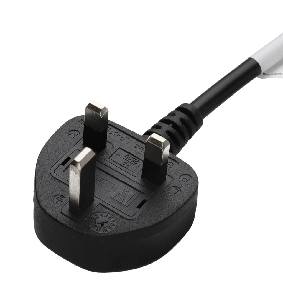 UK Plug to C5 Clover Leaf CloverLeaf Lead 2m Replacement Laptop Cable 1.8m/6ft - Image 2 of 4