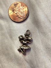 Cheerleader Charm Pendant Silver Plated Pewter