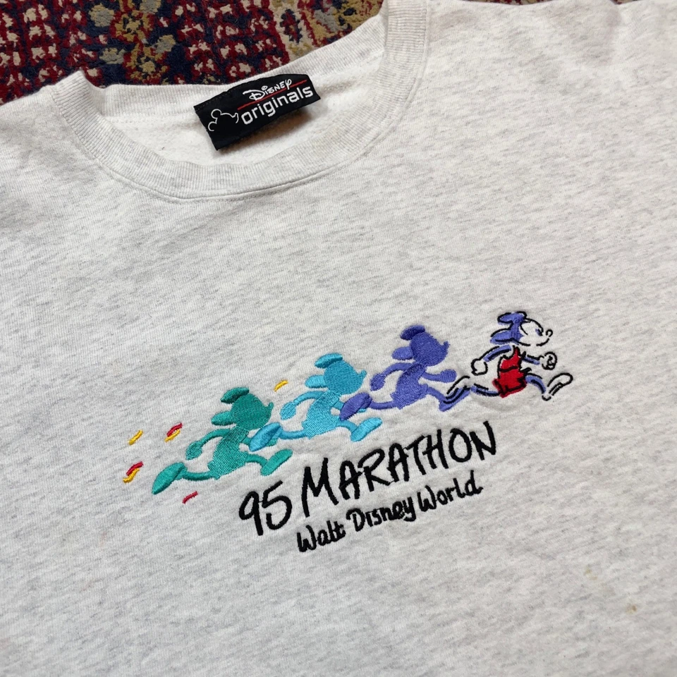 VTG 1995 Disney Originals Marathon Walt Disney World Sweatshirt Mens L RARE USA - Image 2 of 4