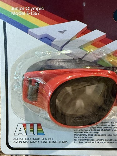 Vintage Aqua Explorer Swim Goggles Set Junior Olympic 1986 Model E-1367 NEW - Picture 11 of 15