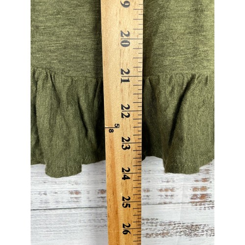 J.Crew Ruffle Back 100% Linen Short Sleeve Crewneck Top Green XSmall Summer - Picture 7 of 8