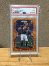 2021 JA'MARR CHASE PANINI ORANGE LAZER PRIZM ROOKIE #337 CARD PSA 9 MINT BENGALS