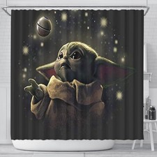 Art Space Cartoon Gift, Baby Yoda Printed Shower Curtain or Bathroom Sets
