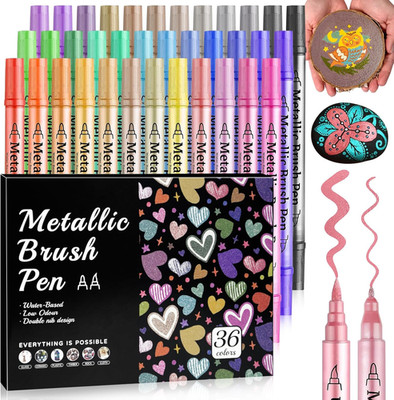 Metallic Acryl Lackstifte, 36 Farben Dual Tip Marker Stifte,...