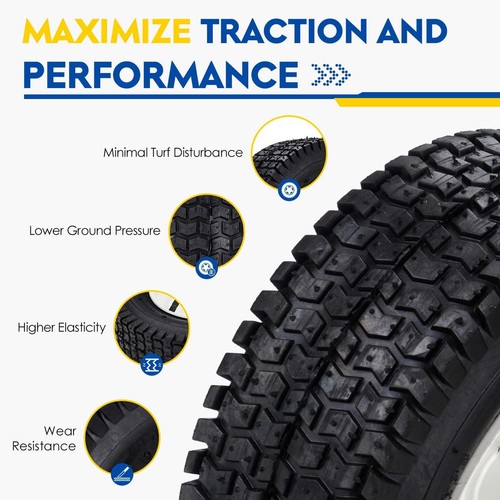 New Air Filled Lawnmower Tires on Wheel 13x5.00-6", 3" Centered Hub, 3/4" Gre... - Picture 2 of 8