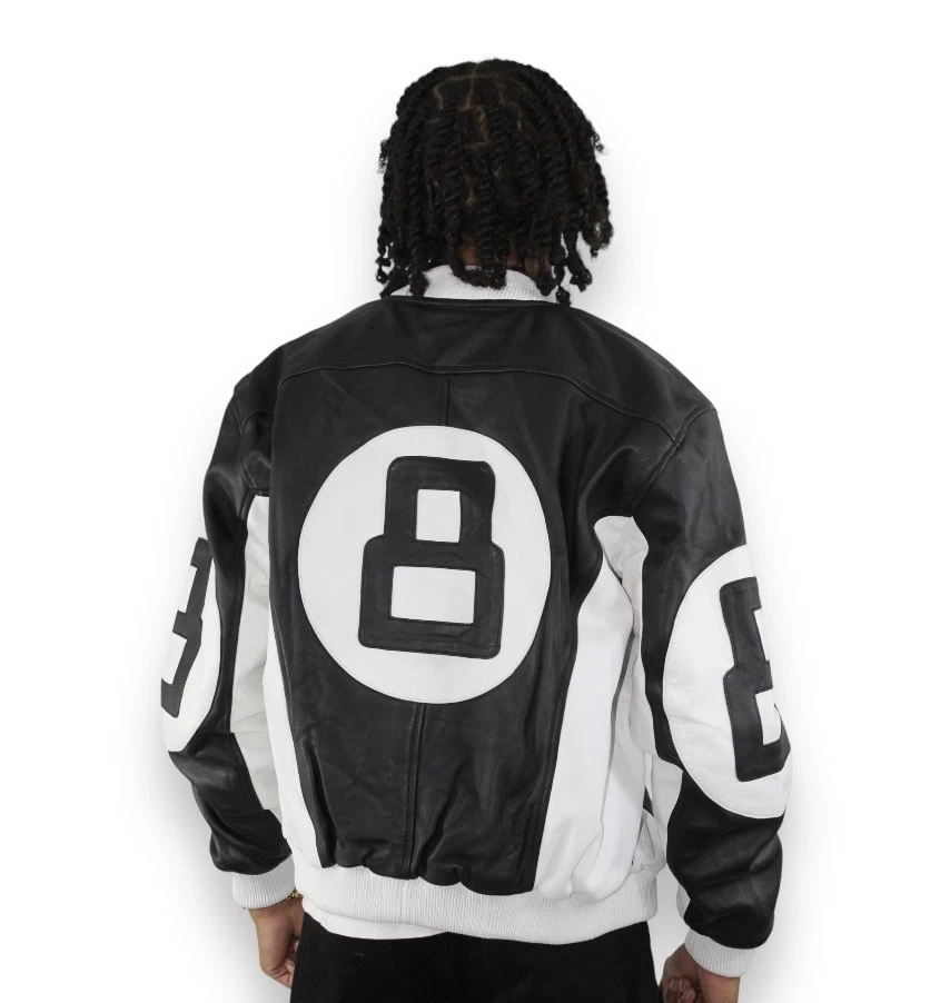 DLNYC - Daniel’s Leather 100% Genuine Leather Men’s 8‑Ball Racer Moto Jacket - Image 4 of 4