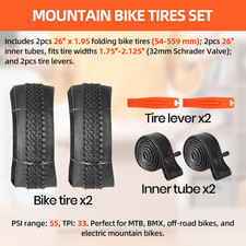 2PCS 18"/20"/26" Bike Replacement Tire Inner Tubes for MTB, BMX, Off-Road, and