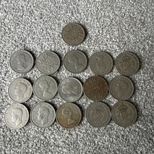 Queen Elizabeth & George VI Two Shillings Florins Great Britain Coin x16
