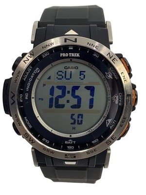 CASIO Solar Wristwatch PRO TREK Digital Rubber GRY BLK From Japan