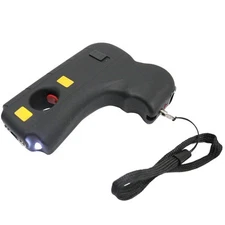 10 Million Volt Rechargeable Pistol Grip Stun Gun W/ LED Light & Safety Pin - B