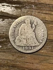 1891 SEATED LIBERTY SILVER DIME~AG  ~NICE COIN~ 90% SILVER