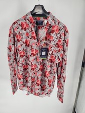 Society Of Threads Dress Shirt Men's 2XL Multi Slim Fit Floral Stretch Collared