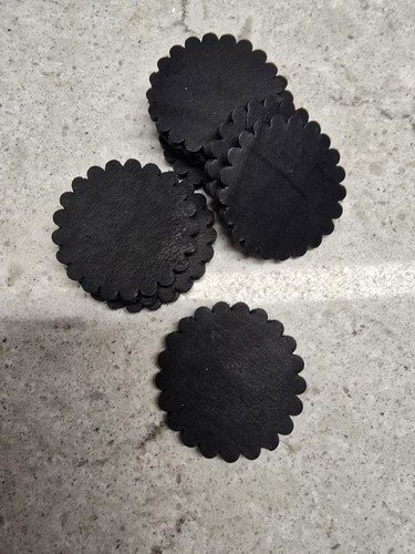 black Veg Tan Leather Concho Rosettes 2inch " lot of 10