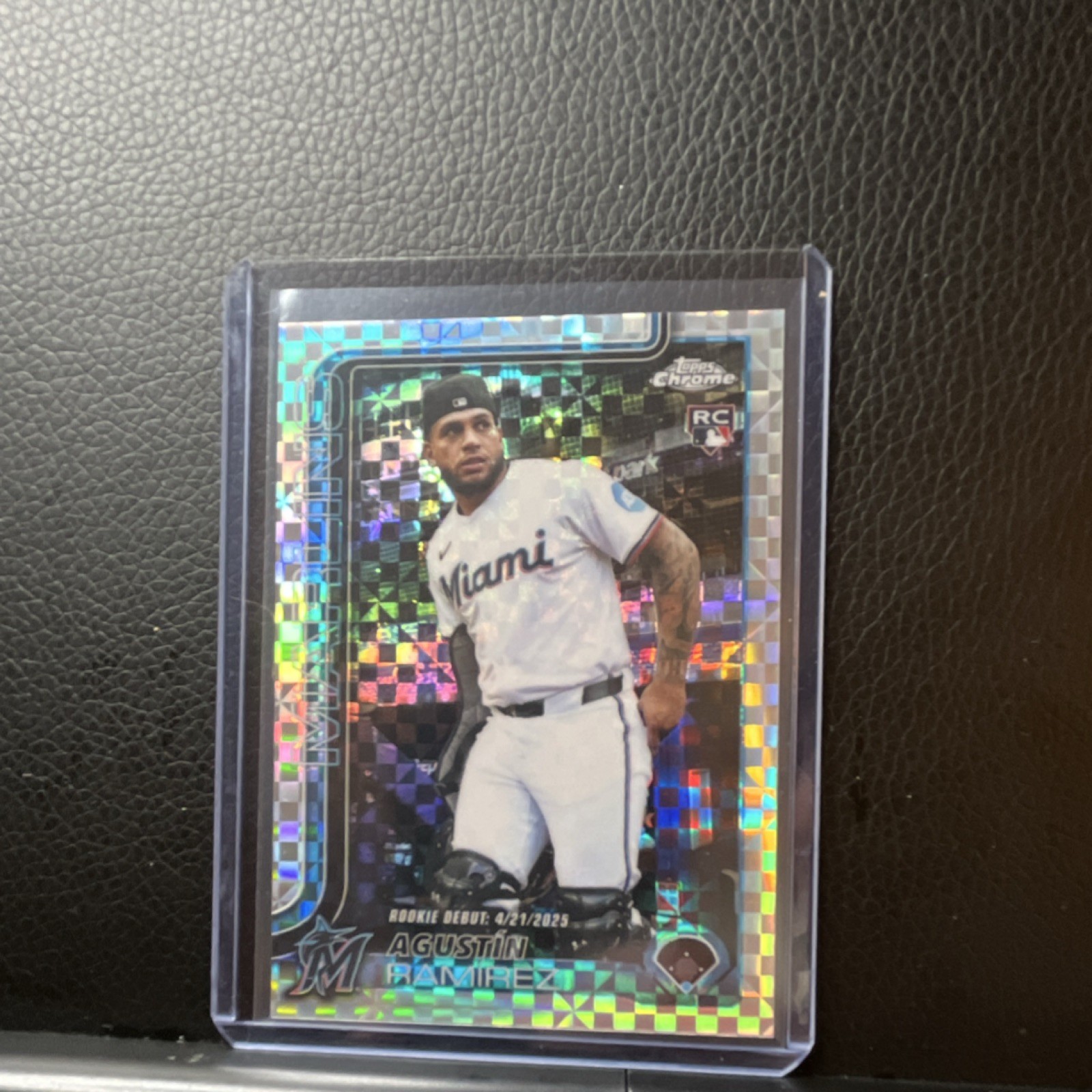 2025 Topps Chrome Update X-Fractor Agustin Ramirez Rookie Debut #USC38 Marlins