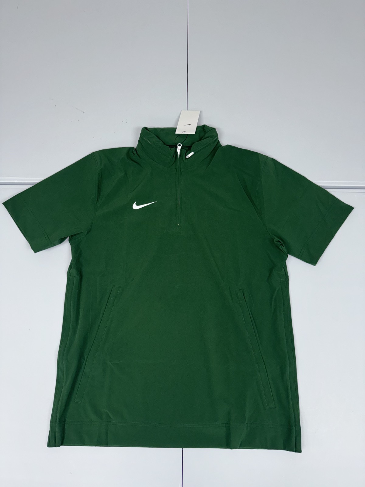 Nike Coaches 1/4 Zip Hooded SS Jacket Green White FJ9548-342 Size M NWT