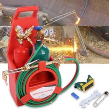 Welding Cutting Torch Kit w/ Oxygen Acetylene Regulators W/Tote Case Tank