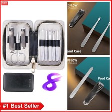 Manicure Set 8 in 1 Stainless Steel Nail Clippers Kit for Men Women with Case
