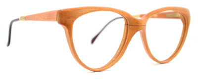 Woodlook Paris Brille Echt Holz Gold Bio Natur Big Cat Eye Optic Designer M 861