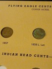 1857-1909 INDIAN HEAD PENNIES/ FLYING EAGLE CENTS, 54 COINS SET, DANSCO ALBUM — photo 5