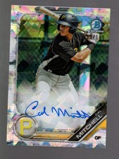 2019 Cal Mitchell Bowman Chrome Prospect Auto Atomic Refractor 53/100 RC Pirates